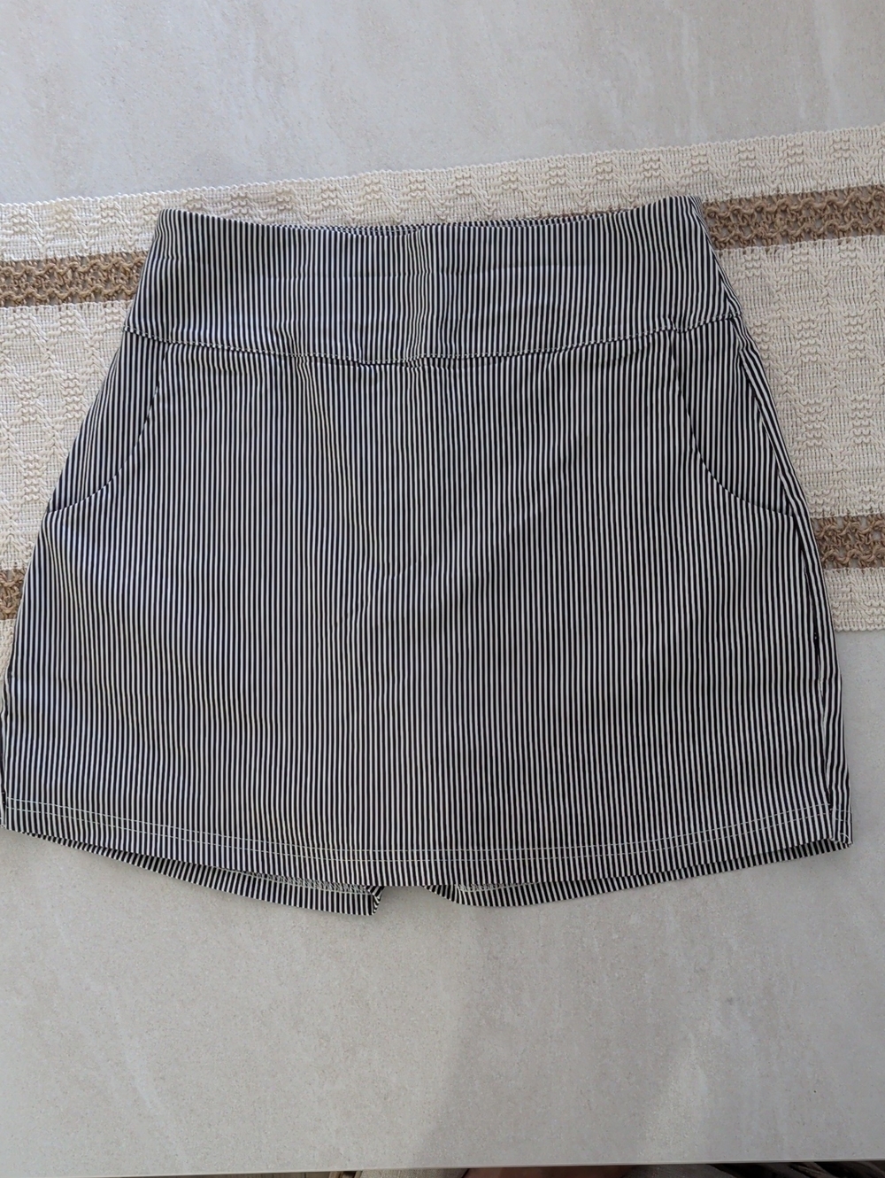 Striped Black and White Women’s Skort